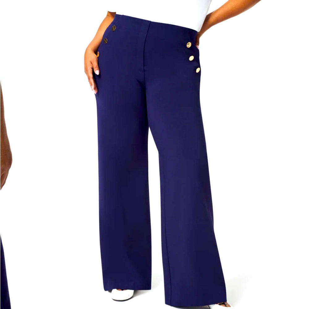 Spanx Perfect pant, button with wide leg. Size 1x